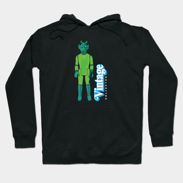 VINTAGE COLLECTOR - GREEN CANTINA PATRON ACTION FIGURE Hoodie by LeftCoast Graphics